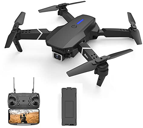 Drone Quadcopter, InnovTec Drone avec Double Caméra HD Quadrirotor Photographique et Vidéo 4K Aérienne e525pro 1 Avion + 3 Batteries + Télécommande(Noir)
