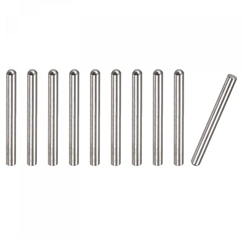 uxcell 3x28mm Dowel Pins, 10pcs 304 Stainless Steel Round Head Flat Chamfered End Dowel Pin Bunk Bed Pins Shelf Pegs Support Shelves Fasten Elements