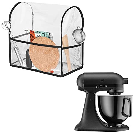 kwmobile TPU Hülle transparent kompatibel mit KitchenAid 4,3-4,8 Liter - mit 3 Fächern - Küchenmaschine Staubschutz Abdeckhaube in Transparent Schwarz