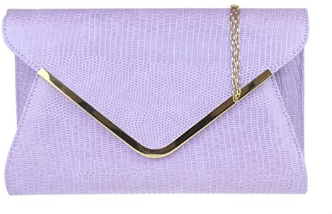 Womens Animal Print Croc Flat Envelope Evening Clutch Bag Womens