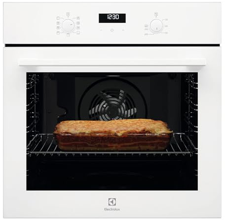 Electrolux OEF5H50V Horno Eléctrico Multifunción, Función Grill, Serie 600, 9 Funciones, Cocción Multinivel, Limpieza AquaClean, Ventilador XXL, 72 L de Capacidad, Blanco, Clase A