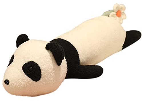 BYNYXI 100cm Panda Plüschtier Kissen, Liegend Kuscheltier Groß Flauschiges Umarmungskissen Tiere Gefüllte Plüschkissen Stofftier Wolf Fuchs Elch Plüschpuppe Spielzeug für Kinder Geschenk