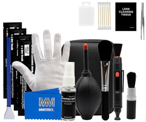 MMOBIEL Kit de Nettoyage d'Objectif d'Appareil Photo - 30 pcs - Kit pour Appareil Photo Reflex Numérique avec Cotons-tiges de Nettoyage APS-C - Manuel d'Instruction Inclus