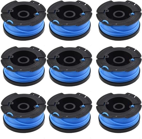Puupaa Replacement Auto Feed Head Spool, BD032 Trimmer Spool & Line For Black & Decker Reflex Grass Cutter String Trimmer Blue-9 PCS