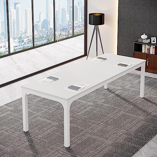 Tribesigns 6.5FT Conference Table, 78.7 Inche Rectangle Meeting Seminar Table, Large Business Tables for 6-8 People, White (Only Table)