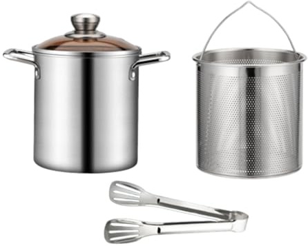Colcolo Stainless Steel Stockpot with Strainer Heavy Duty Cooking Pot Multi Purpose Universal Seafood Boil Pot Turkey Fryer Pot, with clamp
