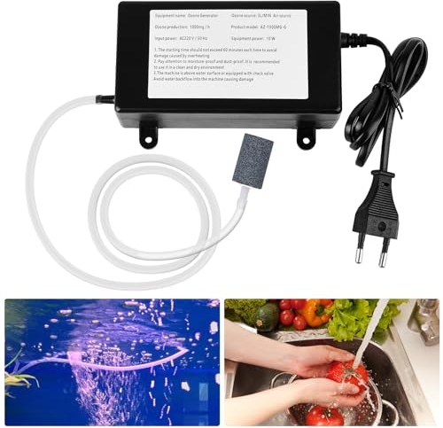 Generador De Ozono, 1000mg/H Purificador De Aire, Multiusos Maquina Ozono, Purificador De Aire Ozono Portátil Generador, Sterilizzatore Antiodore, Generador De Ozono para Verduras, Frutas Carnes