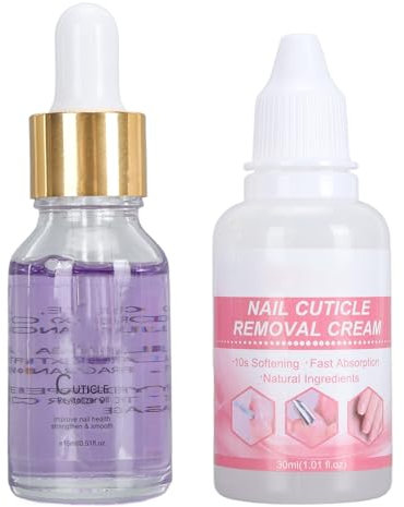 Kit de Dissolvant de Cuticules d'ongles, Huile de Crème en Acier pour Manucure, Huiles de Cuticules (LS152-1)