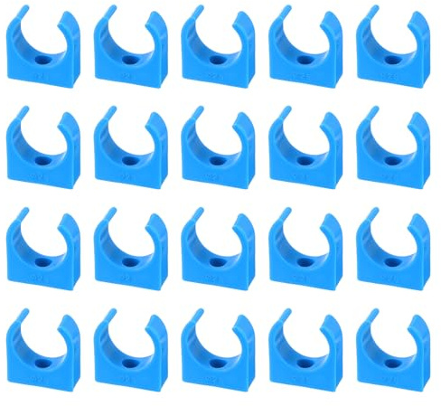 sourcing map 100Pcs U-Shaped Water Pipe Clamps, PPR Pipe Clamps Clips U Shaped Pipe Clip Fit for 25mm/0.98 OD Water Pipes and Tubing Hoses Support, Blue