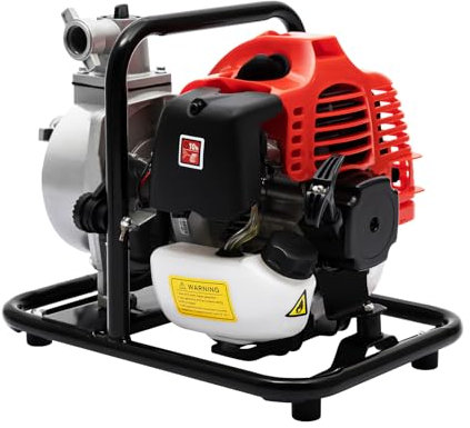 Benzin Wasserpumpe 2 Takt Motor Gartenpumpe Benzin Motorpumpe Bewässerung Camping Benzin Wasser Transfer Hochdruckpumpe 43CC 1,7 PS
