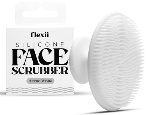 flexii® Silikon-Gesichtsschrubber – Gesichtsreinigungsbürste für Peeling | Sanfte Gesichtswaschbürste für empfindliche & trockene Haut, weiche Borsten, porentief peelen, Gesichtspeeling, Unisex