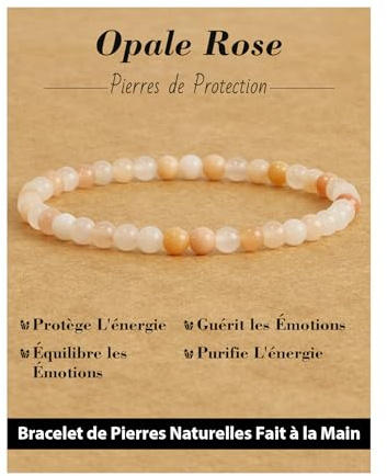 Landorilo 4mm Armband Damen,Echten Naturstein Perlen, 44 Natursteinarten | Perlenarmband, Heilstein Edelstein Armbänder, Glücksarmband, Personalisierte Geschenke, Inklusive Ersatzperlen