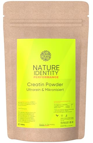 Creatin Monohydrat Pulver 500g - Ultrareines Kreatin Monohydrat in mikronisierter Premiumqualität - 142 Portionen - leicht löslich & ohne Zusätze