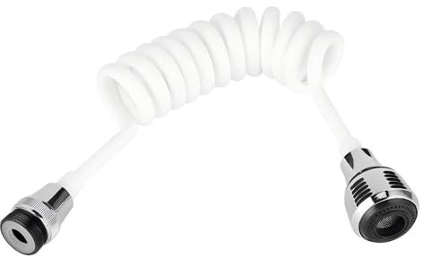 Extension de Robinet Universelle ABS Flexible, Extension de Robinet D'évier de Cuisine, Robinet D'eau Rétractable avec Long Tuyau pour Cuisine Salle de Bains (Blanc)