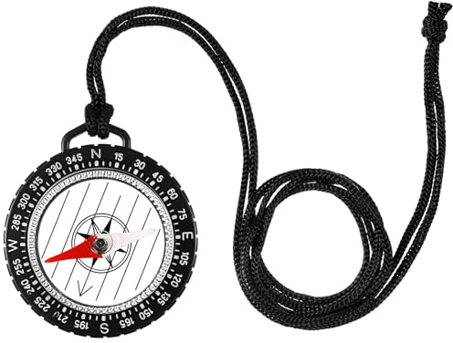 Gulfmew Boussole de Navigation avec Cordon Boussole d'Orientation Boussole de Poche Boussole de Randonnée pour Camping Aventure Expédition