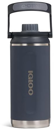 IGLOO Thermos Chug 36 - Bottiglia isolata in acciaio inox, antracite, 1000 ml, adatta per bevande gassate, mantiene freddo fino a 48 ore. Ideale per ufficio, scuola, lavoro e tempo libero