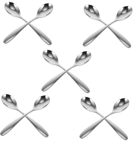 CONGARTENO 20 Pezzi Cucchiaio in Acciaio Resistente Per Caffè Espresso Cucchiaio Da Degustazione Per Dolci Da Tè Piccolo Per Caffè e Minestra Uso Domestico Casa