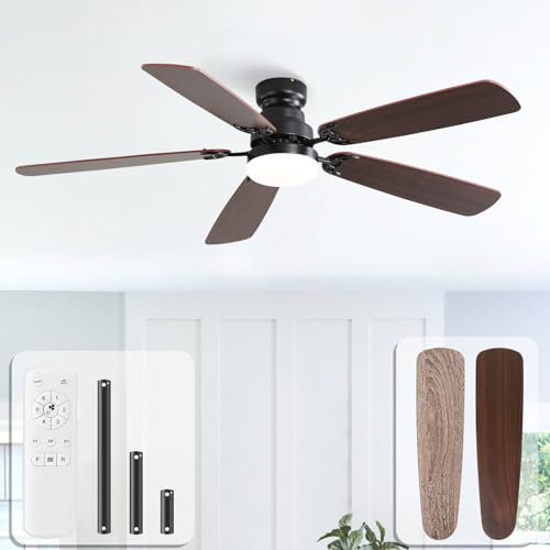 Sofucor 132cm Ventilatore da Soffitto con Luce LED, Dimmerabile 3CCT, Telecomando, 6 Velocità, Timer, Silenzioso Lampada Ventilatore da Soffitto per Soggiorno, Cucina