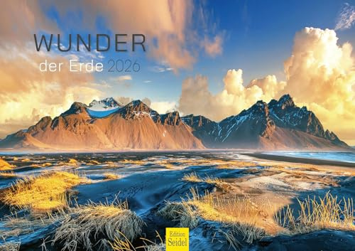 Edition Seidel Premium Kalender Wunder der Erde 2026 Format DIN A3 Wandkalender Naturkalender Nordlichter Wasserfälle Buchten Strände Klippen Dünen Eisberge