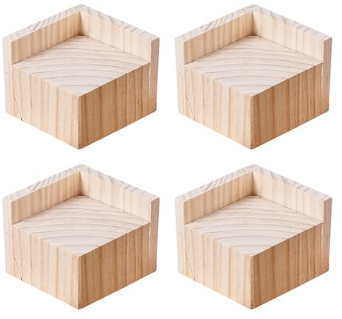 Rialzi per mobili in legno, elevatori in legno di pino, robusti elevatori per tavolo, gambe in legno, 4 pezzi, altezza regolabile 3-20 cm, perfetti per divani, sedie, comodini, opzioni da 8 cm e 10 cm