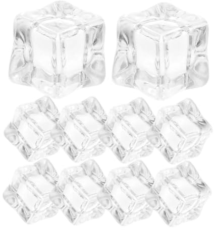 QUMIIRITY 50pcs Acrylic Ice Cubes Reusable Faux Ice for Photography Weddings Parties Table Centerpieces and Home Decorations Lightweight and Shatterproof for Versatile Decoration