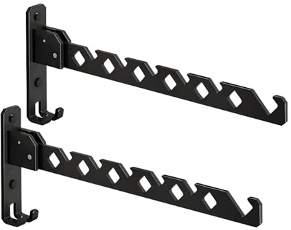 Jlnmmn 2 Pieza Colgador de Ropa Montado Pared, Perchero Frontal Inclinable, Perchas Plegables De Aluminio, 180 ° Plegable Percha de Ropa Pared Pequeño, para Balcón, Lavadero, Cuarto de Baño