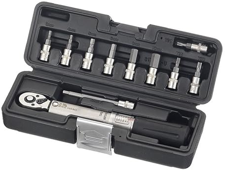 YFDGD Cacciavite Dinamometrico 11 Pezzi 1/4 DR 2-24Nm Chiave Dinamometrica Bicicletta Kit Di Attrezzi For Riparazione Bici Inglese Preciso Accurato
