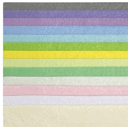 Filzstoffbögen, 20,3 x 30,5 cm, 13 Pastellfarben, für A4-Filzbögen, verschiedene Farben, Steifigkeit, Filz-Packung, DIY, Handwerk, Patchwork, 2 mm dick, mehrfarbig, 13 Stück