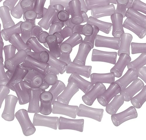 QUARKZMAN 100pcs a Tubo In Vetro 6x12mm a Tubo a Bastoncino Viola Sfumato | Perline In Vetro a Pallini, Perline Sciolte, Per Bracciali Creazione Di Artigianato Orecchini Collane