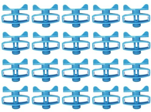 Lawnoval Lot de 20 tendeurs de clôture avec poignée pivotante pour grillage en plastique, câble métallique et corde à linge - Bleu
