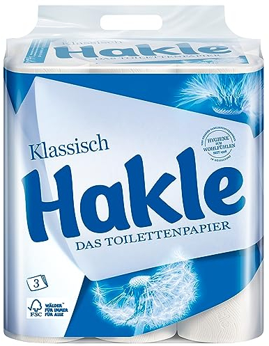 Hakle KLASSISCH Toilettenpapier– 24 Rollen, Die Sanfte Reinigung und Pflege für Wohlbefinden