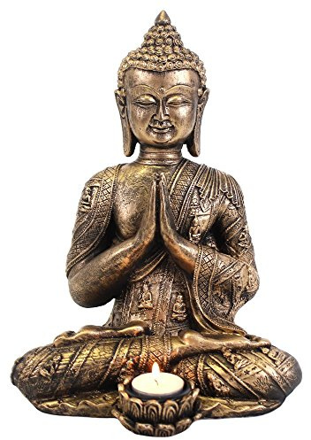 Jones Home and Gift Große Buddha-Teelichthalter, Bronze und Gold