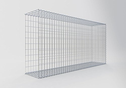 GABIONA Gabione zur Erweiterung (L x H x T cm: 200 × 100 × 40) – Steinkorb aus 4 mm Draht, Spiralverschluss – für Verlängerung in der Länge, ohne Stirngitter – Gabionenzaun