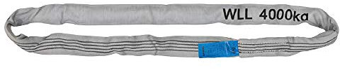 PETEX Rundschlinge, WLL Tragkraft: 4000 kg, Länge 2 m, Umfang 4 m, nach DIN EN 1492-2, Grau