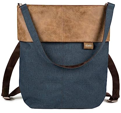 Zwei Damen Rucksack-Tasche Olli OR12 (7 Liter) Handtasche & Rucksack 2-in-1 wasserabweisende Schultertasche mit gepolstertem Laptopfach (bis 13), Damentasche & Cityrucksack in Einem (blue)