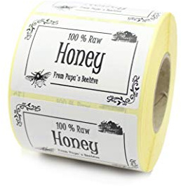 Label Metrics - Personalised Honey Jar/Pot Labels. Permanent Adhesive. 75mm x 50mm. (200 Labels)