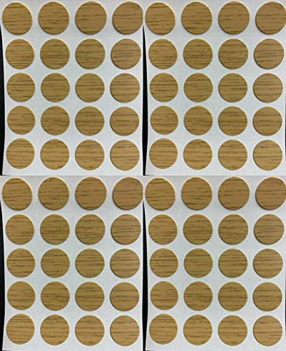 13mm Self Adhesive Screw Cover Caps Stick on Furniture Sticker Screw Hole - Oak x80