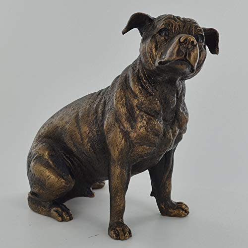 Fiesta Studios Staffordshire Bull Terrier Statue effet bronze Décoration d'intérieur Idée cadeau pour animal domestique Hauteur 15 cm