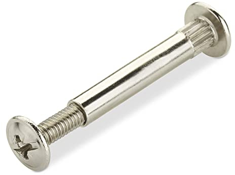 SOTECH CONNECT Verbindungsschrauben für Möbel, Ø 5 mm, mit M4-Gewinde, Verbindungsschrauben mit Hülse aus vernickeltem Stahl, für Holzstärke 31-40 mm, Schrankverbinder, 20 Stück