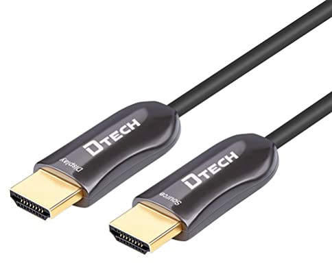 DTECH 328 Feet Fiber Optic HDMI Cable 4K 60Hz Slim Extra Long HDMI Cord HDCP 2.2 UHD 18Gbps in Wall Installation for Monitor Projector Ultra HD Gaming (100m, Black)