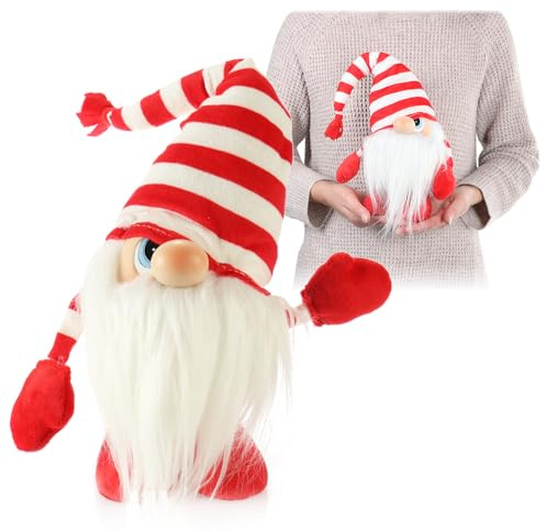 com-four® Weihnachtswichtel XXL im niedlichen Design, Zwerg mit Mütze | weihnachtliche Wichtel-Deko zum Hinstellen - Deko-Aufsteller