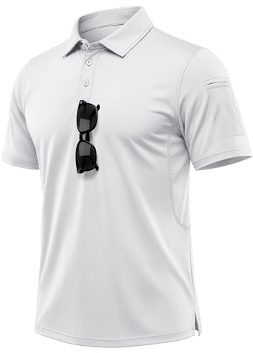 MAGCOMSEN Men's Breathable Quick Dry Golf Polo Shirt Summer Outdoor Lightweight Short Sleeved Shirts