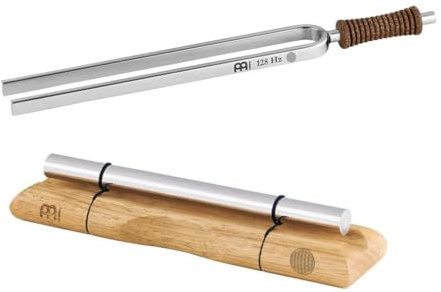 Sonic Energy Blume des Lebens Set, 2-teilig (TF+EC-FOL-SET) | Inkl. Stimmgabel 128 Hz/Ton C3, Klangstab 2048 Hz/Ton C7, Hülle und Holzschlägel