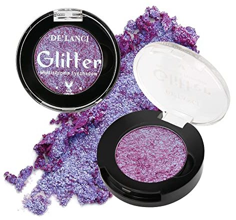 Afflano Duo Chrome Lidschatten Lila Metallic, Multichrome Purple Eyeshadow, Hochpigmentierter Elektrisch Lila Töne Glitzer Schimmer Violett Chamäleon-Lidschatten für Frauen und Mädchen Augen Make-up