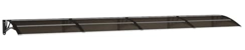 vidaXL Auvent de Porte, Toit Marquise avec Barres, Auvent de Porte d'Entrée, Protection de Porte Contre Pluie et UV, Noir 400x75 cm Polycarbonate