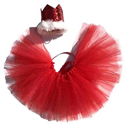 SHTGOI 2 Stück Haustier Geburtstag Set Hunde Tutu Rock Pailletten Verstellbarem Haustier Krone Hut Hund Katze Partyhüte Hunde Zubehör Set für Geburtstag Party Kopfbedeckung Dekoration Rot