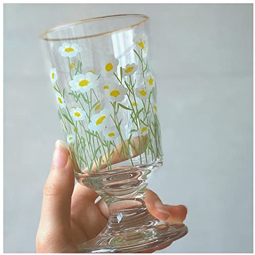 Bicchiere Da Vino 280ml Vintage Chrysanthemum Whisky Girato Tulipani di vetro Snifter Gold Filyshake Vodka Vodka Tazza di vetro Set di vino multiuso Calice Bicchiere Da Vino Rosso (Size : S1 outline
