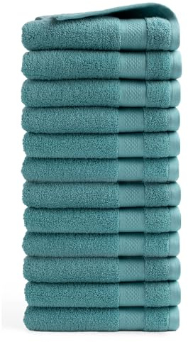 DoubleDry Premium Handtuchset – 12er Pack Hotel Collection – 50x100 cm – 500 g/m², 100% Baumwolle – Öko-Tex MIG Zertifiziert – Handtücher für Fitnessstudio, Spa & Strand - (Denim Blau)