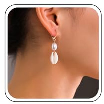 Aneneiceera Vintage Muschel Perle Ohrringe Lange Gold Boho Ozean Ohrringe Schmuck Für Frauen Und Mädchen