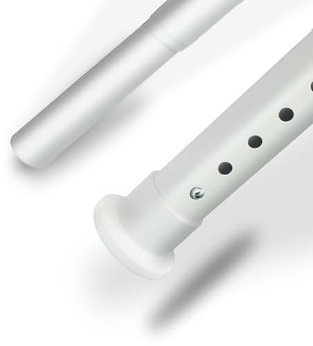 Gardinenstange ohne bohren 110cm-160cm,Teleskopstange Ø32mm,Vorhangstange klemmstange für ihre Gardinen,Trennwand und Balkon,Duschvorhangstange,Spannstange,Weiß